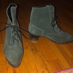Vintage Deadstock Forest Green Lace Up Boots